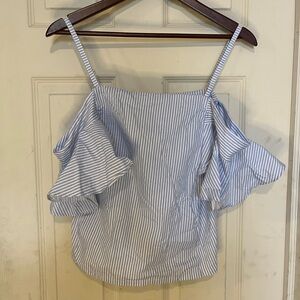 Zara Cute Striped Summer Tank Cold Shoulder